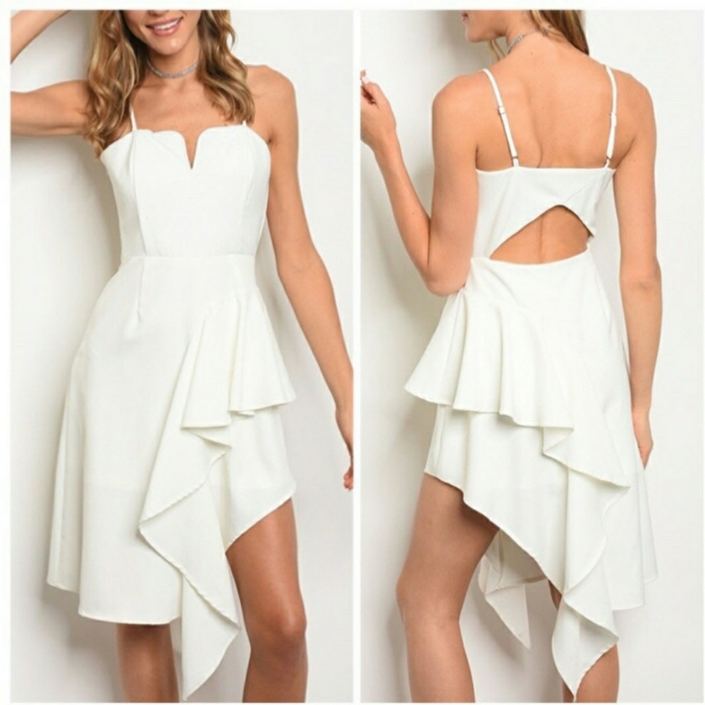 White asymmetric dress